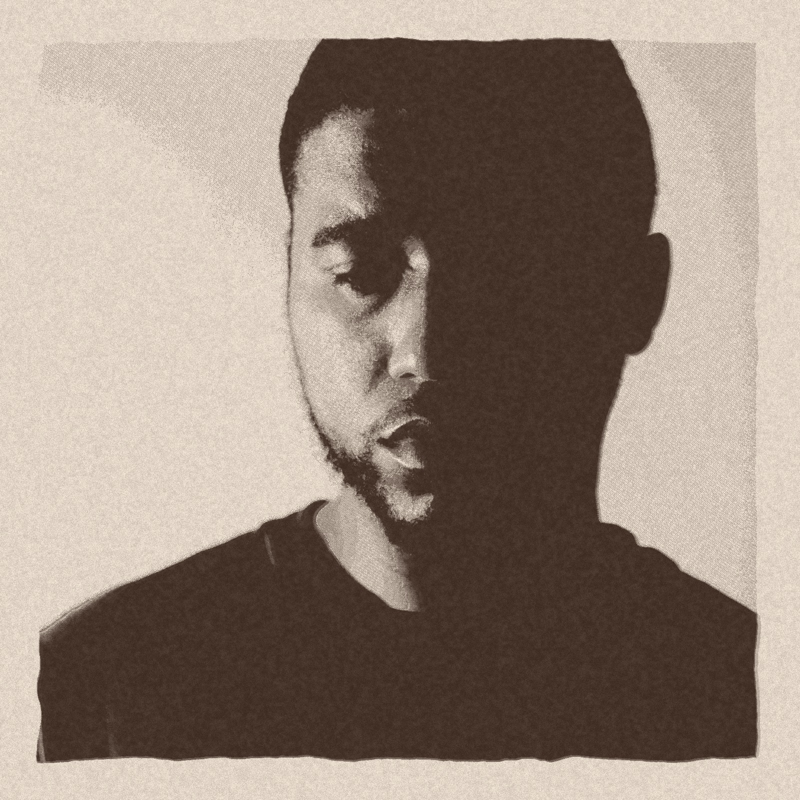 Stylized self-portrait of Kahan Edwards